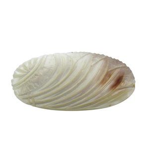 Vintage Victorian Mother Of Pearl Hand Carved Oval Ornate Brooch